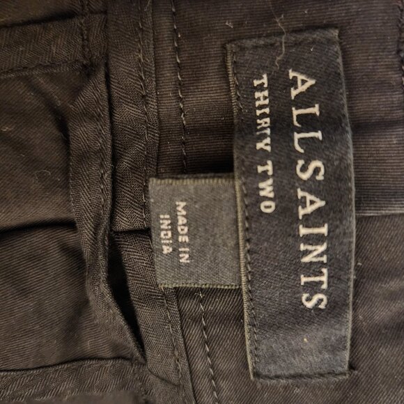 All Saints Women’s Chino style Trousers Dirty on back of leg Black Size 32 - Picture 6 of 15